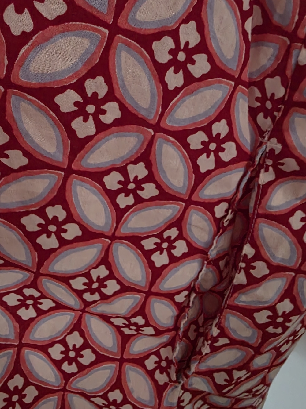 Liza Byrd Red, White and Blue Geometric Button-Up - Picture 6 of 9